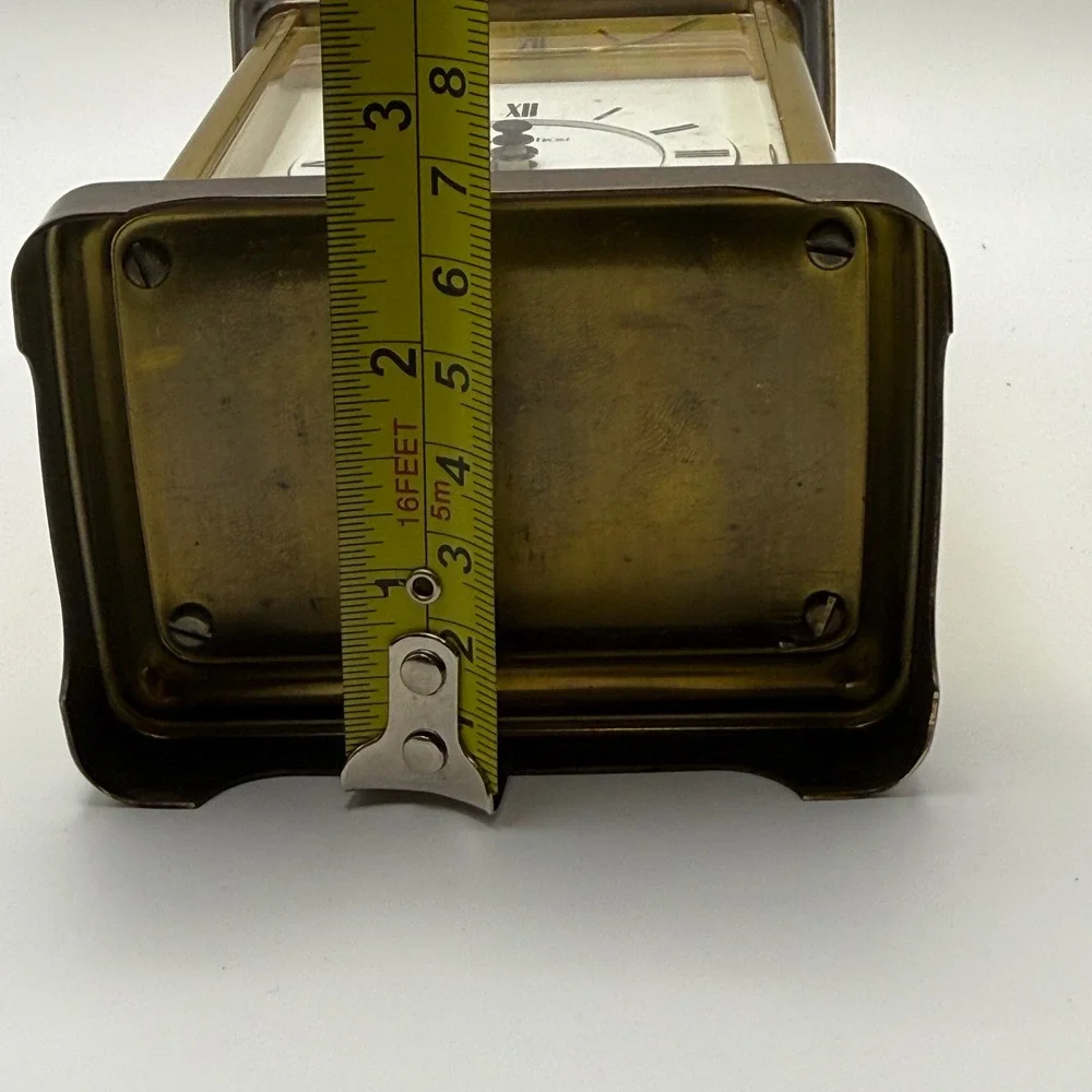 Vintage Black Starr & Frost Brass Carriage Clock Quartz Desk Mantel West Germany